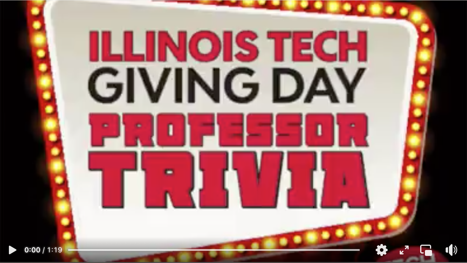 Thumbnail from social post video featuring Giving Day trivia with professors Segre, Power, and Spenko.