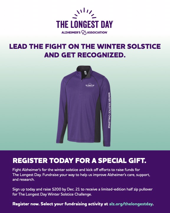 Image of second print ad for The Longest Day Winter Solstice Challenge Campaign.