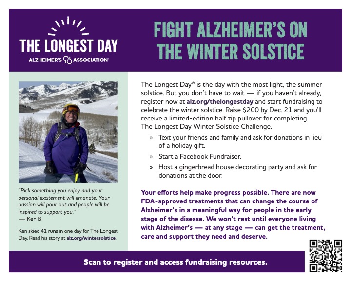 Image of a mailer for The Longest Day Winter Solstice Challenge Campaign.