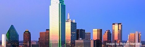 JPEG image of section of a photo of the Dallas skyline at sunset by Robert Hensley, courtesy of Wikimedia Commons. Link: https://en.m.wikipedia.org/wiki/File:Dallas_view.jpg